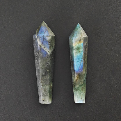 Pierre Labradorite 5-7cm, colonne hexagonale, baguette à pointe de tour, cristaux naturels, pierres de guérison, artisanat, pendule Pirit, décor Fengshui