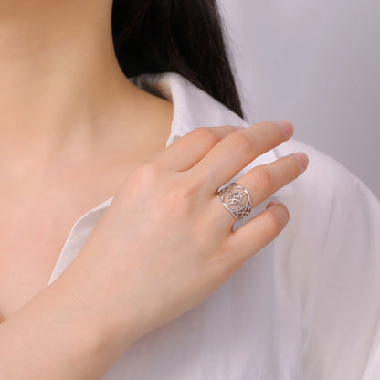 LIKGREAT bague noeud de sorcière pour femmes hommes creux en acier inoxydable bagues celtique Vintage amulette Protection Couple bijoux cadeaux