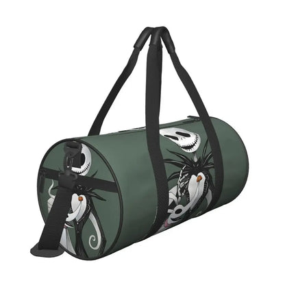 Sac fourre-tout de plage personnalisé Jack Skellington pour femmes, squelette vivant, grand compartiment, sacs de voyage pour salle de sport et plage