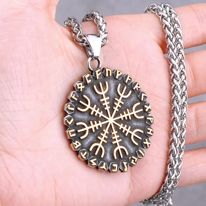 Vikings Odin Rune collier divers hommes nordique Vegvisir Valknut amulette pendentif en acier inoxydable Punk mode bijoux en gros