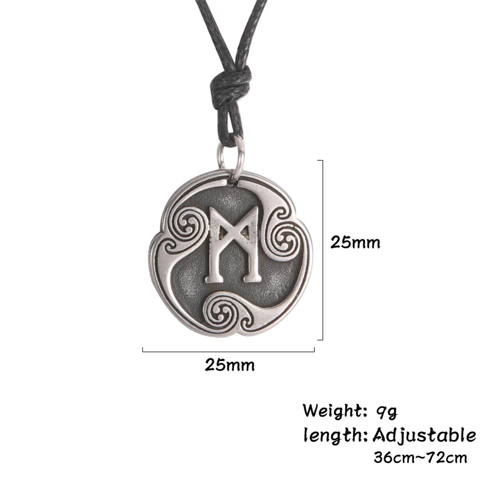 EUEAVAN rétro mystérieux Runes collier Viking bijoux corde chaîne réglable colliers en acier inoxydable pendentif amulette bijoux