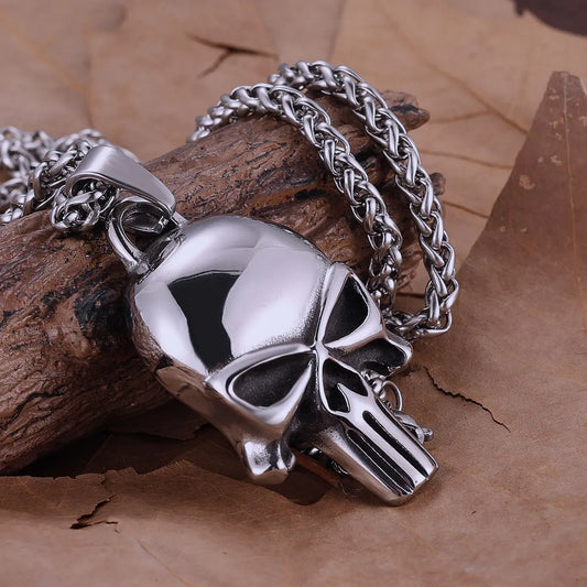 Collier Masqué en Acier Inoxydable pour Homme, Pendentif Gothique en Acier Plaqué Pistolet, Bijoux de ix, Hip Hop, Cadeau pour Petit Ami