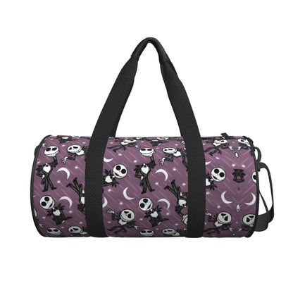 Sac fourre-tout de plage personnalisé Jack Skellington pour femmes, squelette vivant, grand compartiment, sacs de voyage pour salle de sport et plage