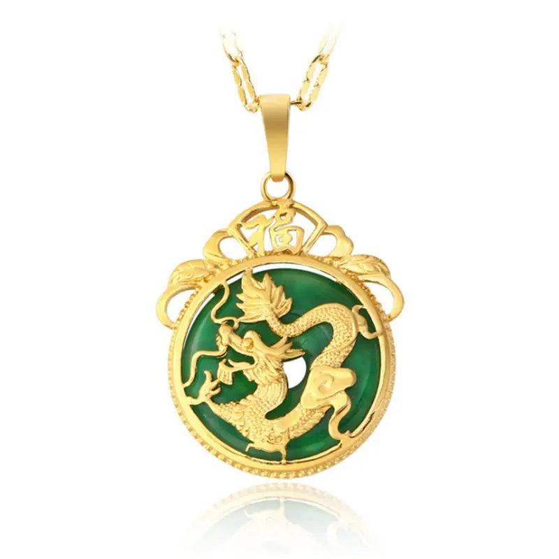 Collier de dragon vert personnalisé pour hommes et femmes, amulette porte-bonheur, accessoires de bijoux, diversifier, dominateur de bon augure