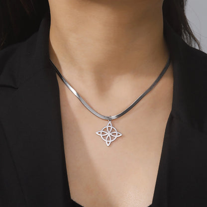 Collier Vintage avec nœud de sorcière pour femmes, pendentif porte-bonheur, amulette de Protection des celtiques irlandais, en acier inoxydable, bijoux Wicca, cadeau