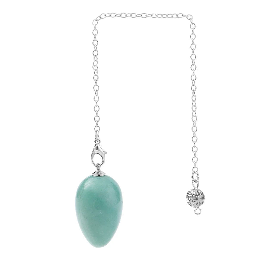 CSJA péndules en cristal pour radiesthésie Divination pierre naturelle pendentif en forme d'oeuf ésoteries radesthésie pendule Pendulo S973