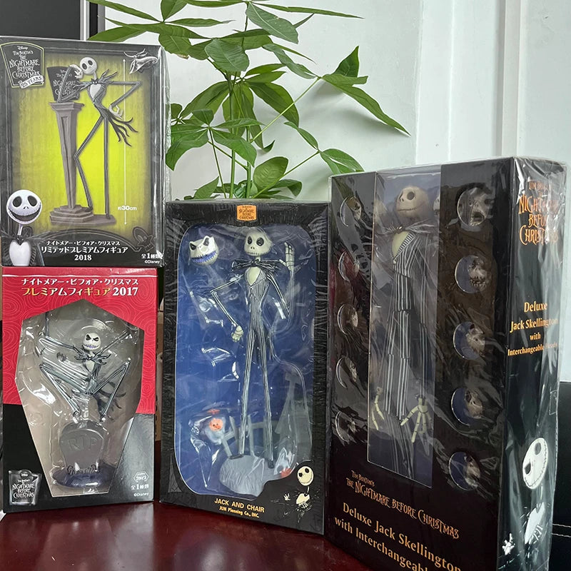 The Nightmare Before Christmas Jack Skellington Action Figure, 12 Face Jack Chair, Special Version Model Toy, Hmatte en Present