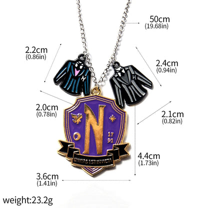 Bracelet de perles de fenêtre arc-en-ciel mercredi Addams, pendentif chose à main, bijoux gothiques pour femmes, accessoires cadeau