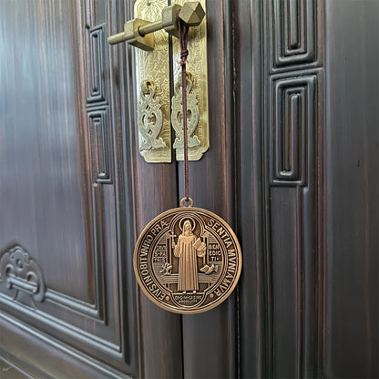 2 pièces/ensemble EXTRA grand 3 pouces ST BENEDICT croix médaille VINTAGE finition ton laiton pour affichage mural ou DESK/MEDALLA DE SAN BENITO