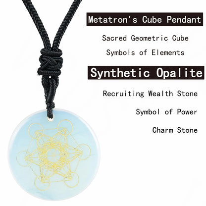 Pierre de cristal naturel Cube de Metatron pendentifs multidimensionnels mythologie ange mystérieux symboles divins colliers d'énergie Reiki