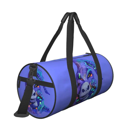 Sac fourre-tout de plage personnalisé Jack Skellington pour femmes, squelette vivant, grand compartiment, sacs de voyage pour salle de sport et plage