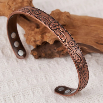 Bracelet à énergie magnétique de style européen et américain Vintage, accessoire tendance magnétique en cuivre antique