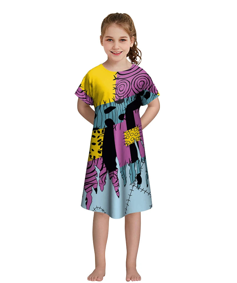 [Tu es mon Secret] le cauchemar avant noël Anime Cosplay Costume Halloween Sally fille imprimé fête body