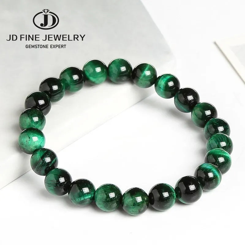 JD pierre naturelle bleu oeil de tigre Bracelets de perles femmes hommes Reiki guérison Yoga méditation bracelets porte-bonheur Pulseras bijoux cadeau