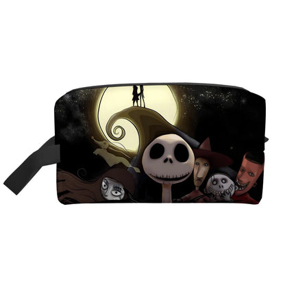 Sac à cosmétiques le cauchemar avant noël pour filles, pochette de maquillage Jack Skellington, organisateurs portables, étui de maquillage, cadeau pour femmes