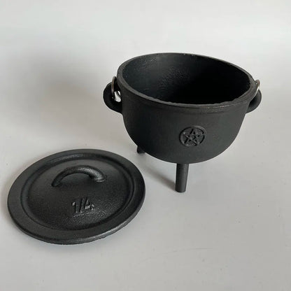 Chaudron à Trois Pieds en Fonte pour Halloween, Pentacle, Sorcière Magique, Nina Ible, Alerte de Table, Pot Brûlant
