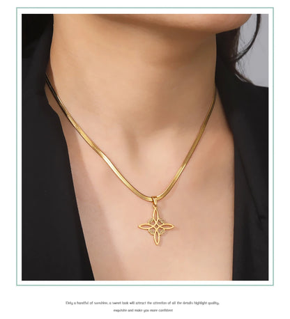 Collier Vintage avec nœud de sorcière pour femmes, pendentif porte-bonheur, amulette de Protection des celtiques irlandais, en acier inoxydable, bijoux Wicca, cadeau