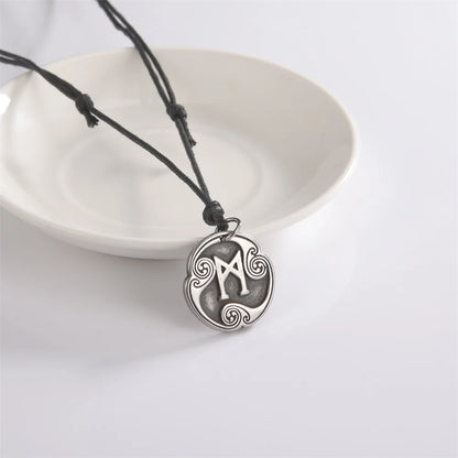 EUEAVAN rétro mystérieux Runes collier Viking bijoux corde chaîne réglable colliers en acier inoxydable pendentif amulette bijoux