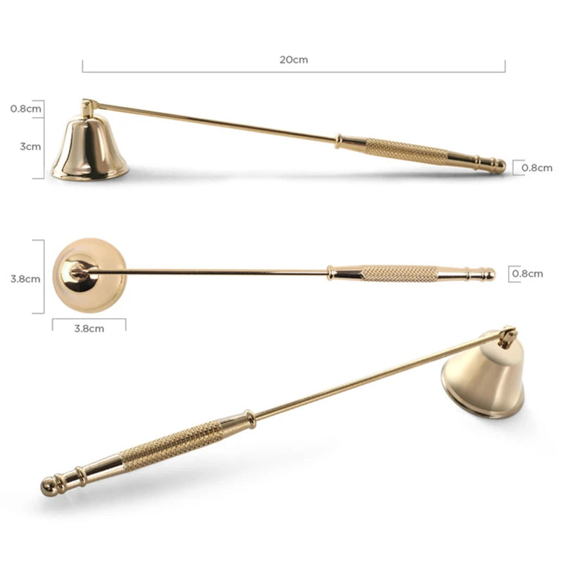 Outil d'extinction de bougie en acier inoxydable, manche long, accessoire d'extincteur de cloche, accessoires de mèches de bougie