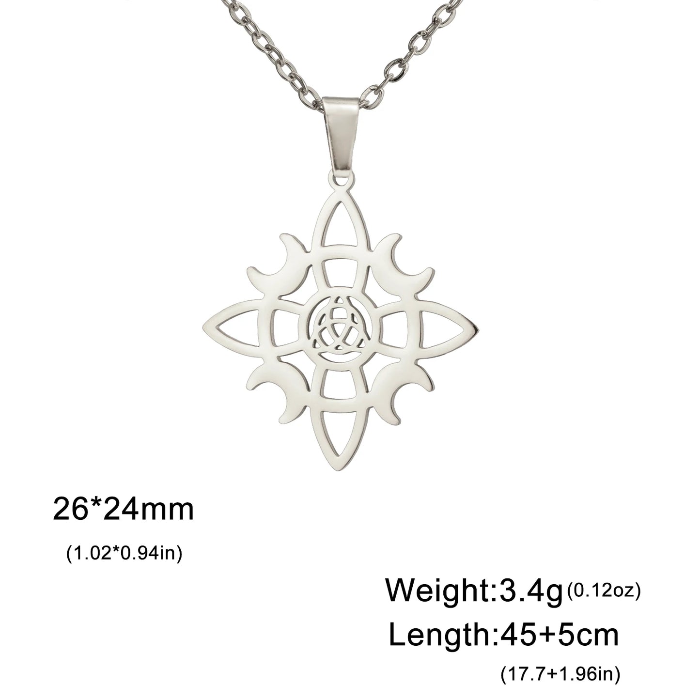 Dawapara-Collier à Nministériels d de Sorcière en Acier Inoxydable pour Femme, Amulette de Protection, Bijoux Wiccan