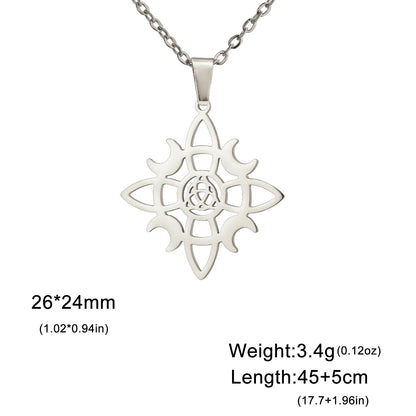 Dawapara-Collier à Nministériels d de Sorcière en Acier Inoxydable pour Femme, Amulette de Protection, Bijoux Wiccan