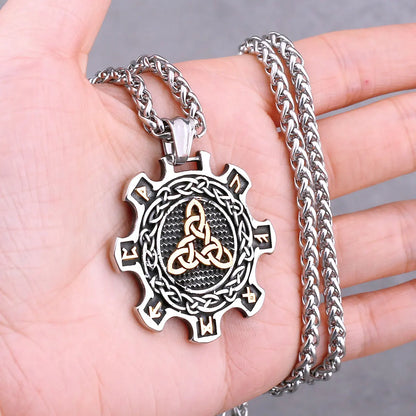 Vikings Odin Rune collier divers hommes nordique Vegvisir Valknut amulette pendentif en acier inoxydable Punk mode bijoux en gros