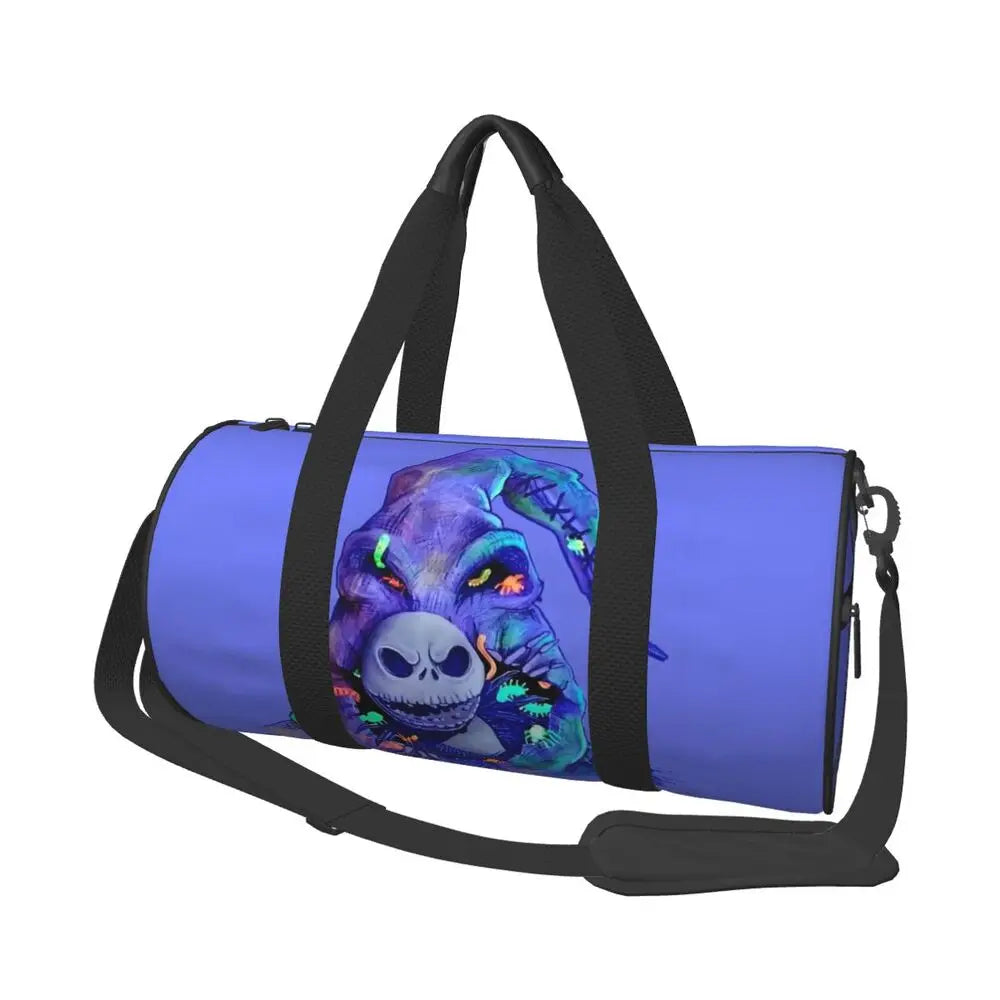 Sac fourre-tout de plage personnalisé Jack Skellington pour femmes, squelette vivant, grand compartiment, sacs de voyage pour salle de sport et plage