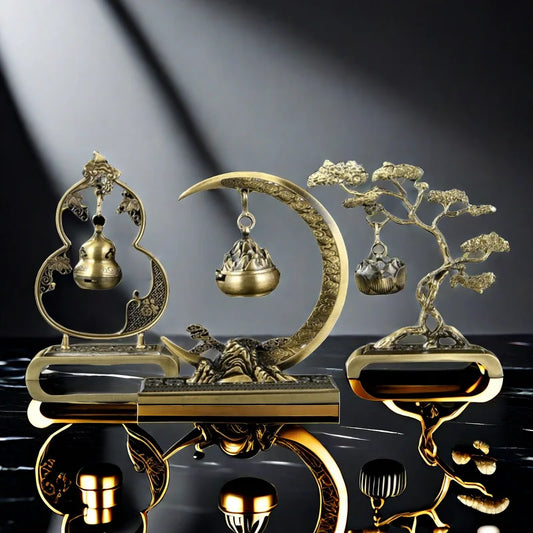 Petit brûleur d'encens en alliage de gourde, Mini brûleur Bosun, brûleur d'encens suspendu Antique, aromathérapie intérieure pour la maison