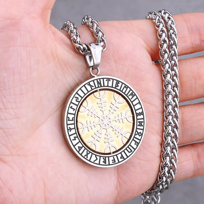 Vikings Odin Rune collier divers hommes nordique Vegvisir Valknut amulette pendentif en acier inoxydable Punk mode bijoux en gros