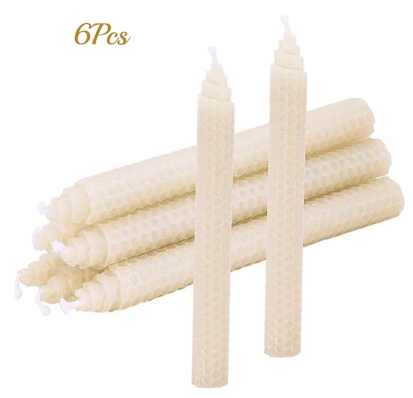 Bougies coniques en cire d'abeille, rouleaux à la main, Design en nid d'abeille, bougies en cire d'abeille sans fumée pour fête, rencontres, décoration de Table à dîner à domicile