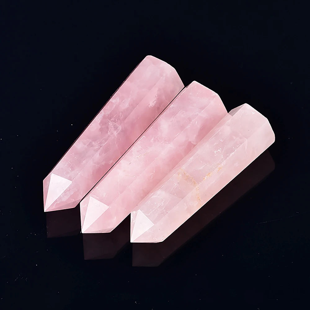 Pierre naturelle et cristaux pointe baguette sorcellerie Quartz Rose améthyste décoration de la maison pierres minérales artisanat salle Aquarium décor