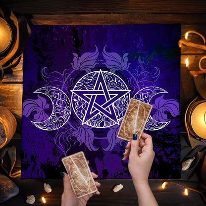 Couverture de Table de Tarot en tissu d'autel, douze Constellations étoilées, amour carrière, carte Oracle, nappe de Table de Tarot de lune, Divination