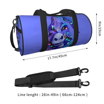 Sac fourre-tout de plage personnalisé Jack Skellington pour femmes, squelette vivant, grand compartiment, sacs de voyage pour salle de sport et plage