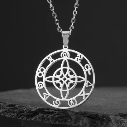 Dawapara-Collier à Nministériels d de Sorcière en Acier Inoxydable pour Femme, Amulette de Protection, Bijoux Wiccan