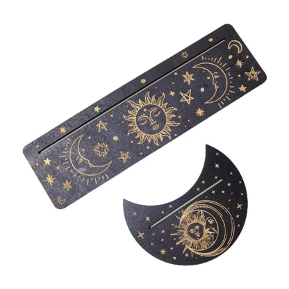 Présentoir de Cartes de Tarot en Bois, Support de Sorcière, Fournitures d'Outils de Décoration, Impression de Lune, Rangement de Cartes, Organiser T1, 2 Pièces/Ensemble