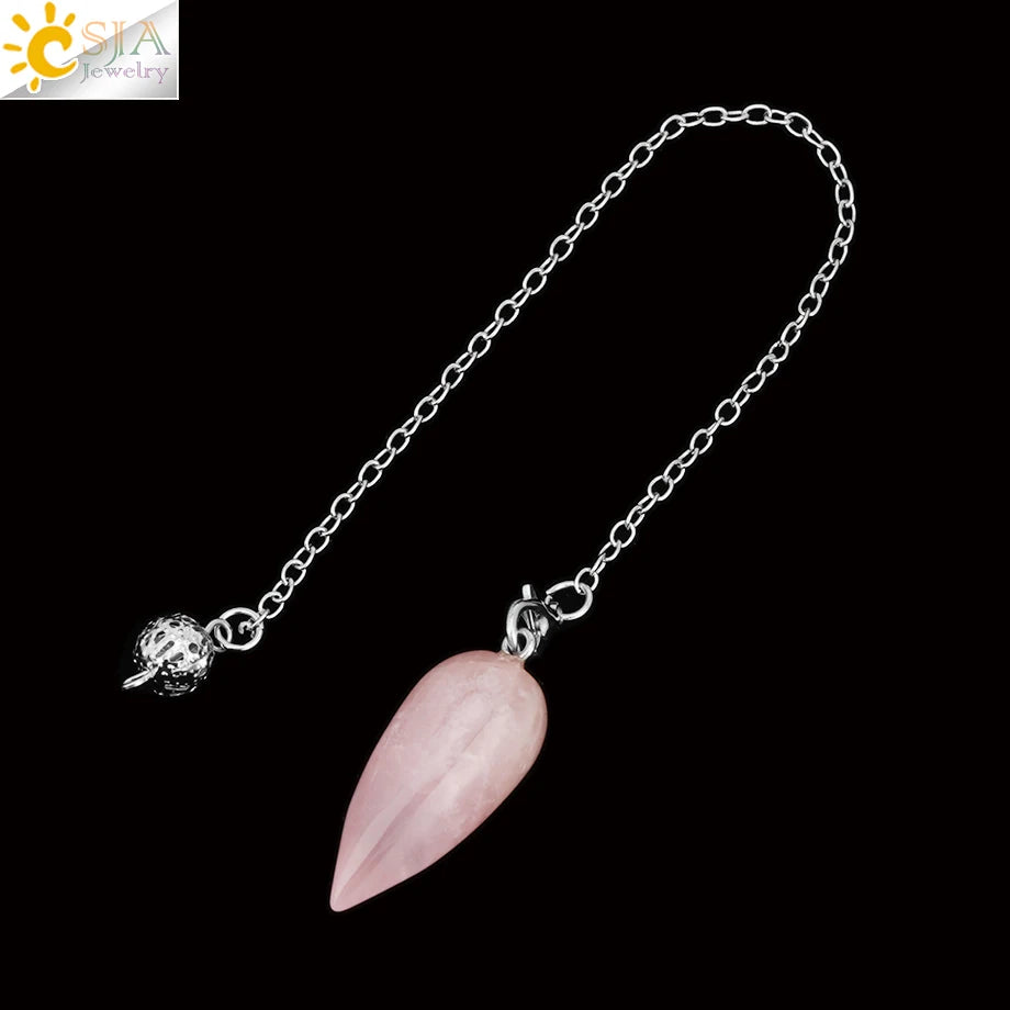 Pendule en Pierre Naturelle, Pendentif en Clip Turquoise, Goutte d'Eau de Guérison, Synchronisation, Radiesthésie, Reiki, T041