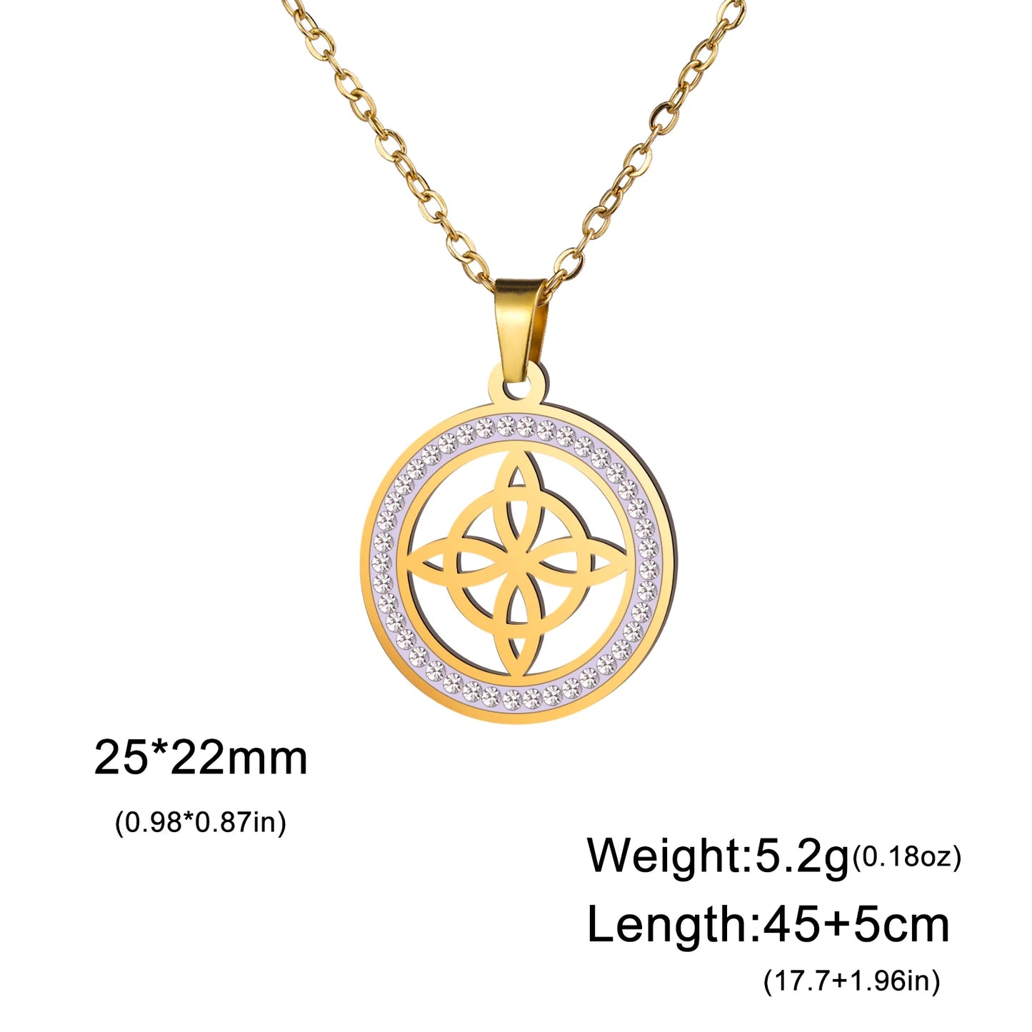 Skyrim Collier Nministériels d Sorcière en Acier Inoxydable, Pendentif Rond, Amulette Wicca, Bijoux Cadeau d'Anniversaire