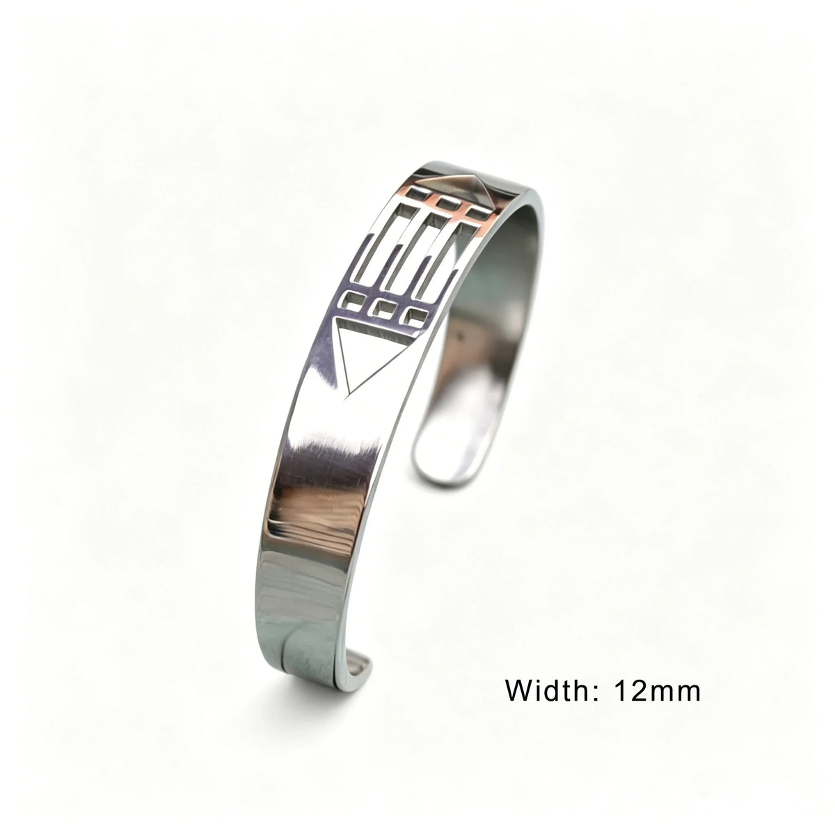 Bracelet ouvert géométrique creux Atlantis personnalisé, bijoux en acier inoxydable pour homme et femme, style civilisation ancienne mystérieuse, cadeaux de mode