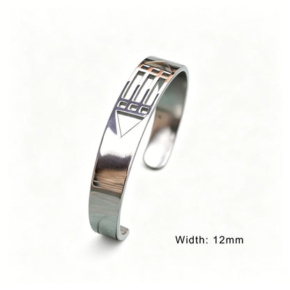 Bracelet ouvert géométrique creux Atlantis personnalisé, bijoux en acier inoxydable pour homme et femme, style civilisation ancienne mystérieuse, cadeaux de mode