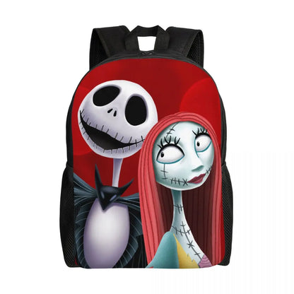 Sac à dos de voyage personnalisé citrouille King Jack Skellington souriant, sac à livres pour ordinateur d'école, le cauchemar avant noël
