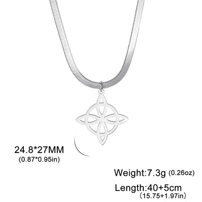Collier Vintage avec nœud de sorcière pour femmes, pendentif porte-bonheur, amulette de Protection des celtiques irlandais, en acier inoxydable, bijoux Wicca, cadeau