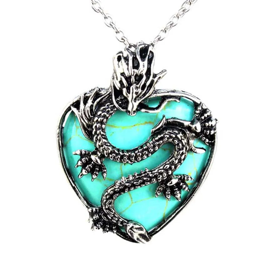 Collier Vintage en Pierre Naturelle pour Homme et Femme, Pendentif en Forme de Cœur, Clip Violet, Quartz Rose, Cadeau