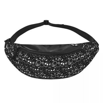 Sac Banane Personnalisé L'Étrange Noël de Monsieur Jack, Sacoche à Bandoulière pour Voyage, Randonnée, Téléphone, Poudres d'Argent