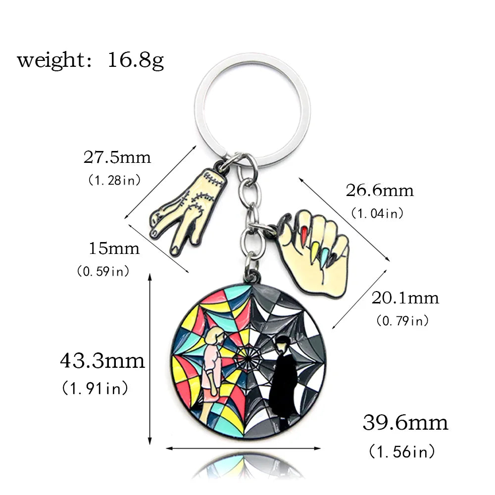 Bracelet de perles de fenêtre arc-en-ciel mercredi Addams, pendentif chose à main, bijoux gothiques pour femmes, accessoires cadeau