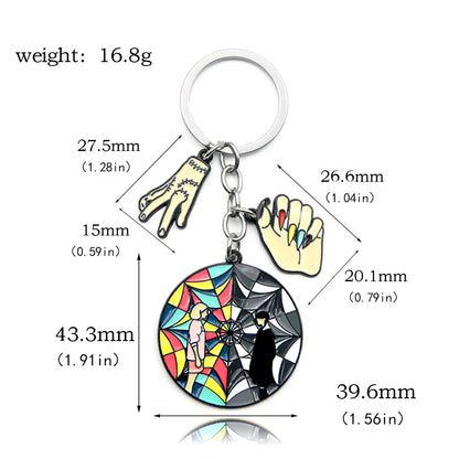 Bracelet de perles de fenêtre arc-en-ciel mercredi Addams, pendentif chose à main, bijoux gothiques pour femmes, accessoires cadeau