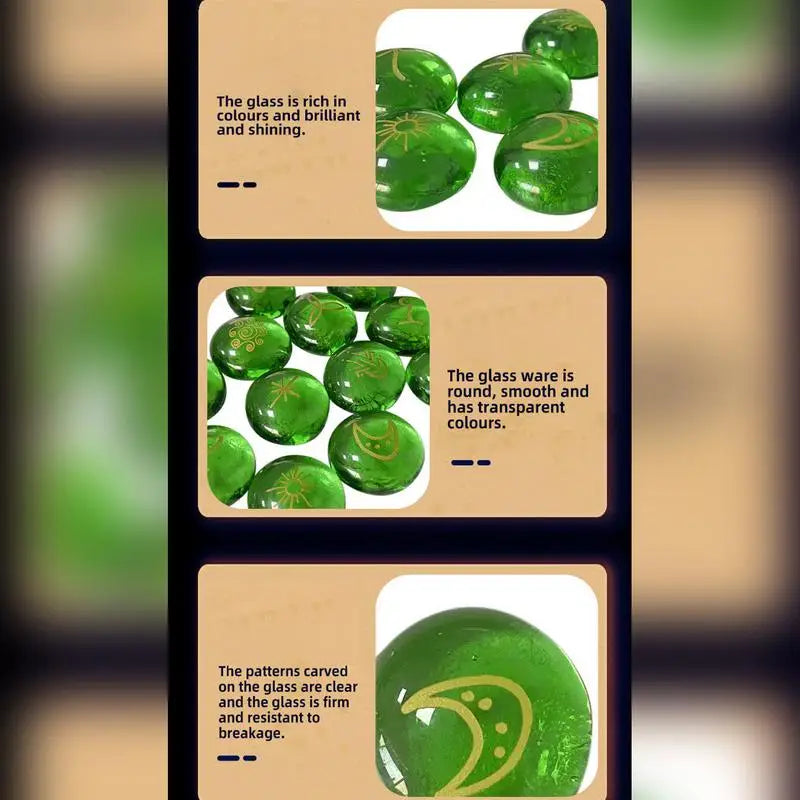 Rune Coal Set avec Runes Plepour débutants, verre, sorcières, velours, proximité, sac à cordes pour la guérison