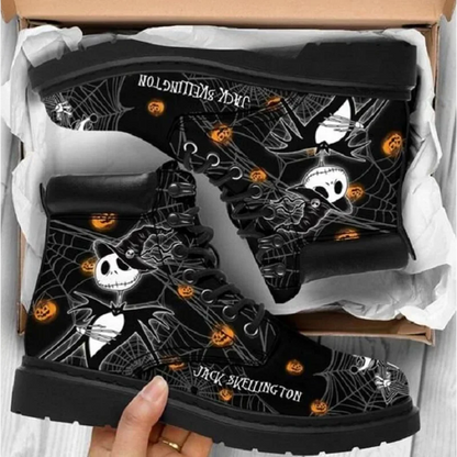 Cauchemar Brfore Noël Anime Figure Jack Skellington Sally Bottes Baskets montantes Femmes Crâne Bottes Halloween Cosplay Chaussures
