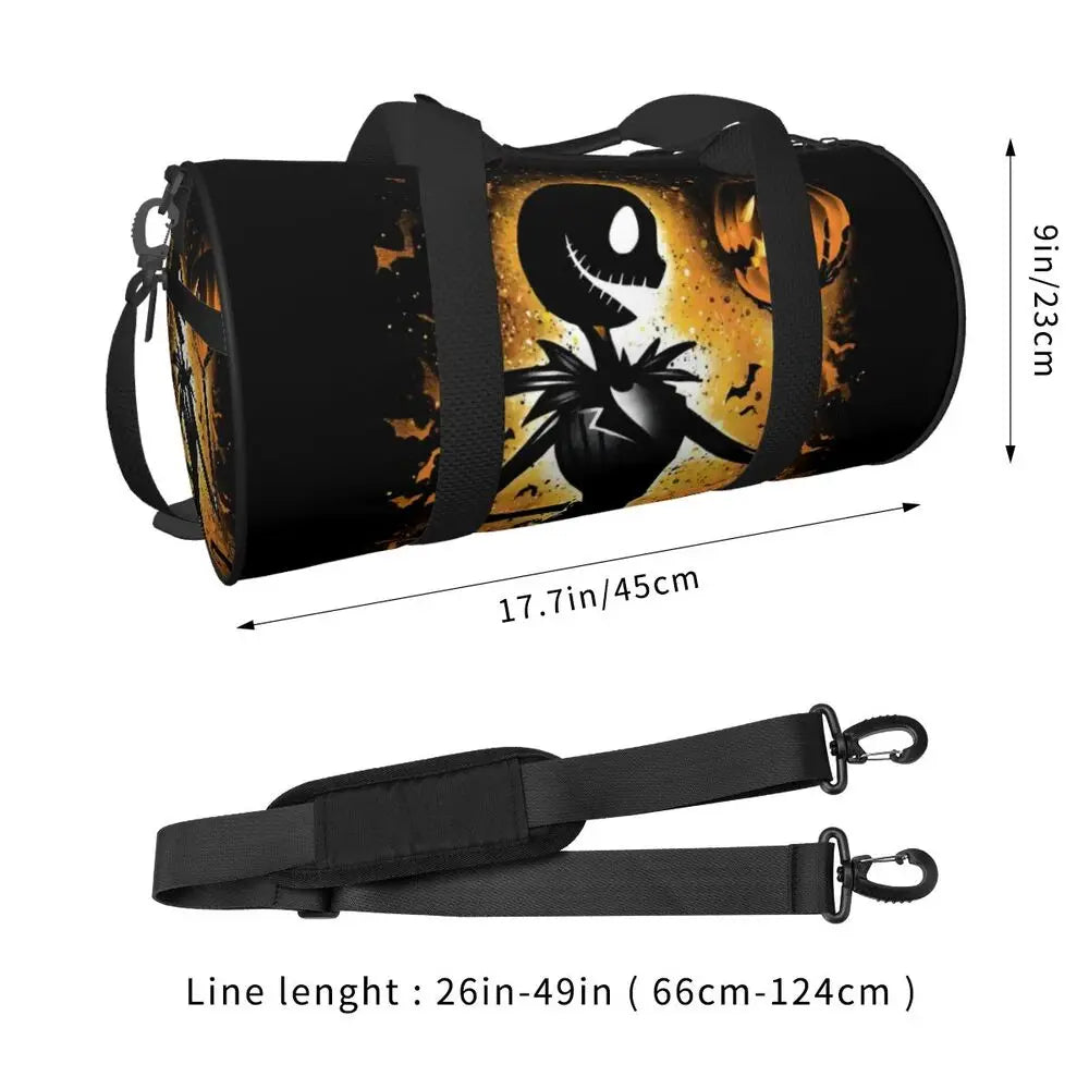 Sac fourre-tout de plage personnalisé Jack Skellington pour femmes, squelette vivant, grand compartiment, sacs de voyage pour salle de sport et plage