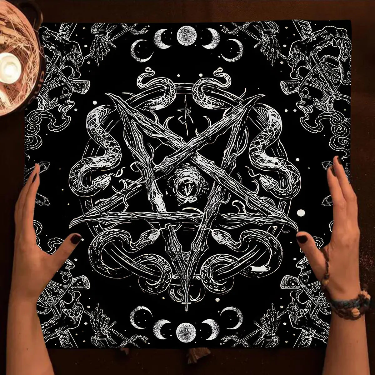 Couverture de Table de Tarot en tissu d'autel, douze Constellations étoilées, amour carrière, carte Oracle, nappe de Table de Tarot de lune, Divination