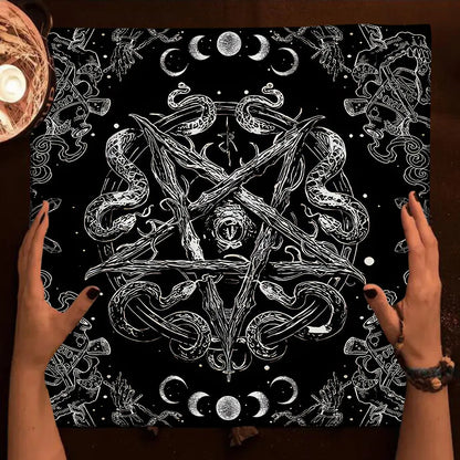Couverture de Table de Tarot en tissu d'autel, douze Constellations étoilées, amour carrière, carte Oracle, nappe de Table de Tarot de lune, Divination